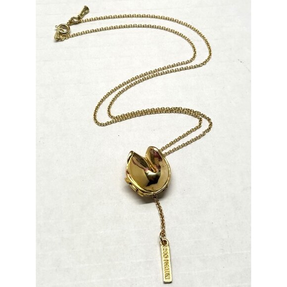 New Gold Fortune Cookie Necklace - Picture 2 of 6